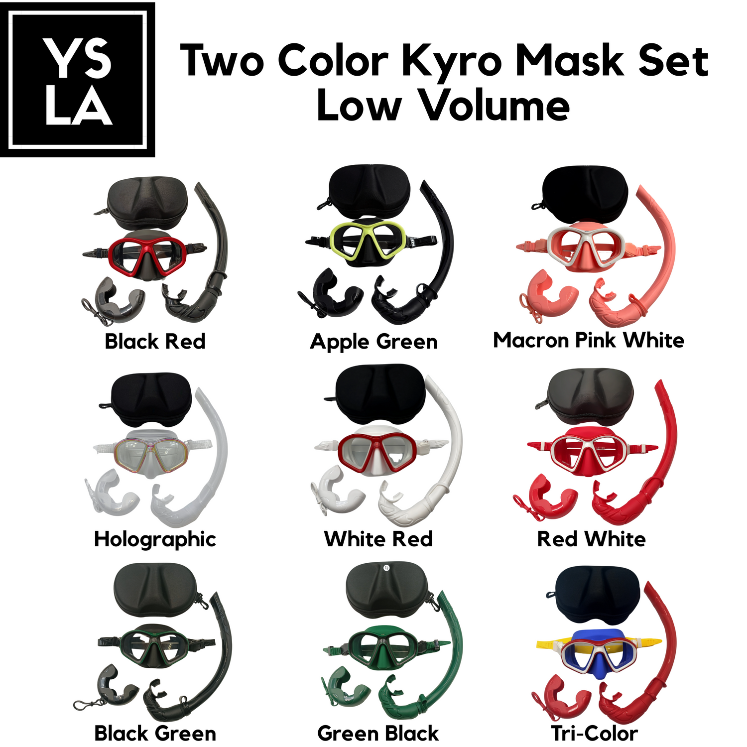 Kyro Tempered Glass Low Volume Freediving Mask with J-type Snorkel and Evabox