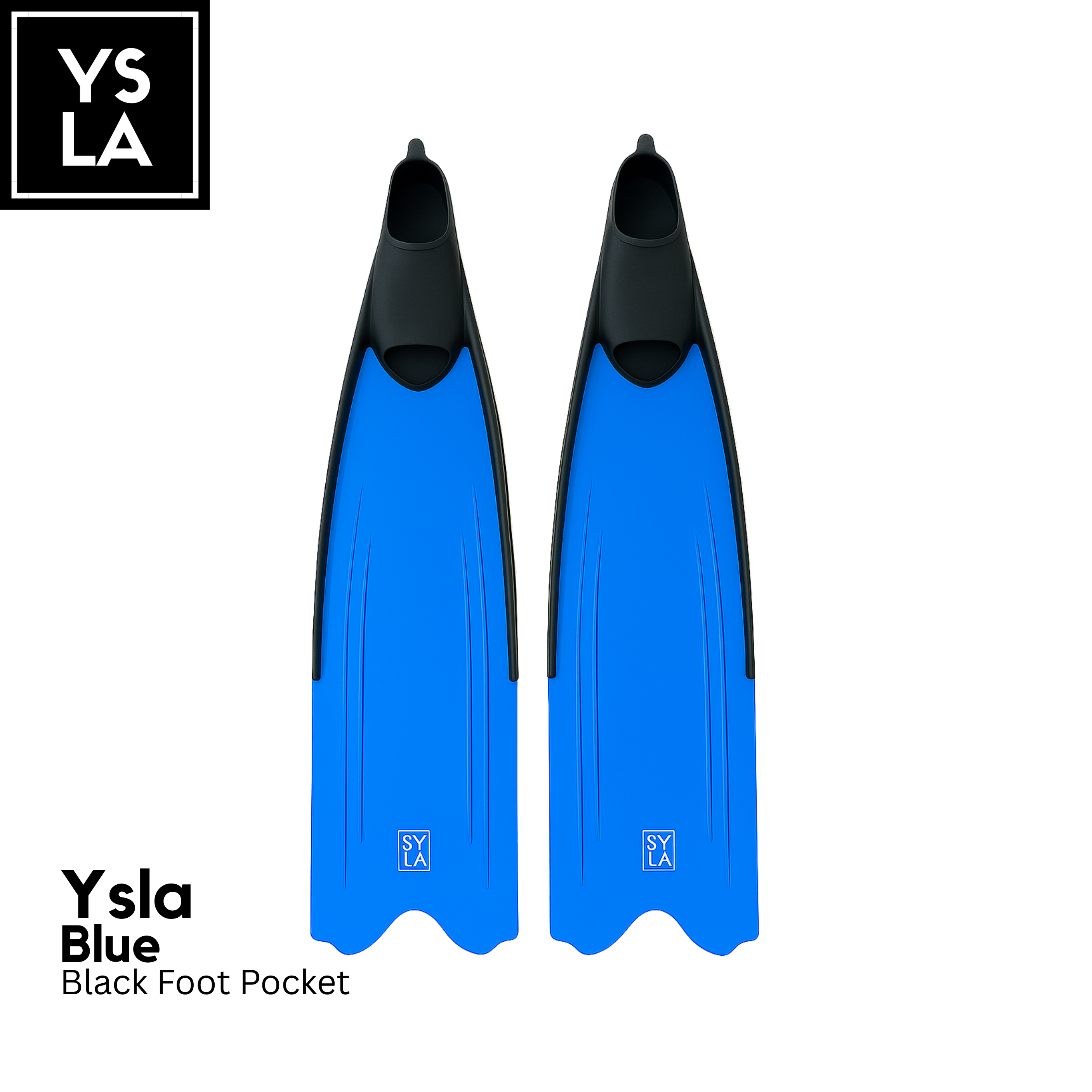 Ysla Wave Long Plastic Fins for Freediving with Foot Pocket
