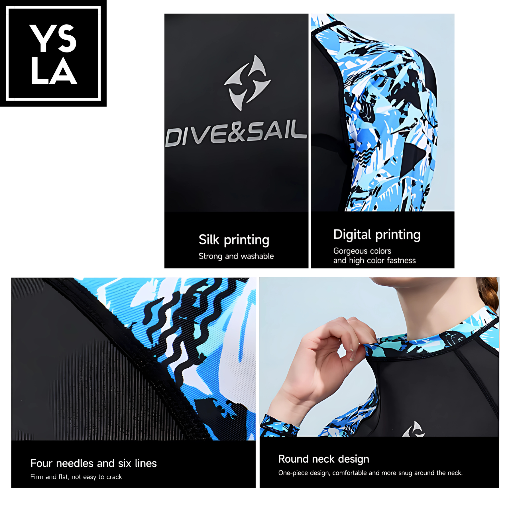 Klyma Women Upf50+ Sublimation Anti-Jellyfish Swimming Suit Rash Guard Top