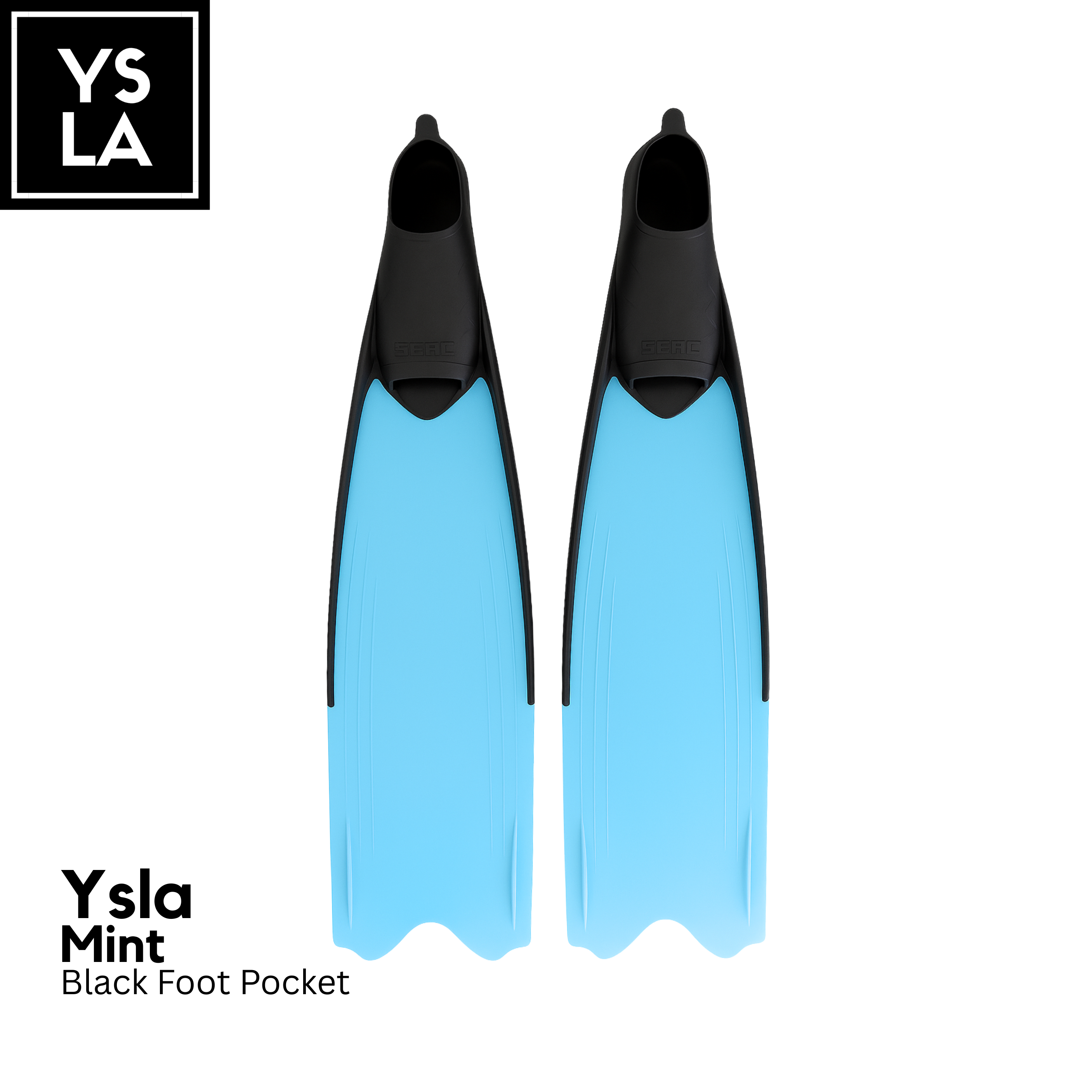 Ysla Wave Long Plastic Fins for Freediving with Foot Pocket
