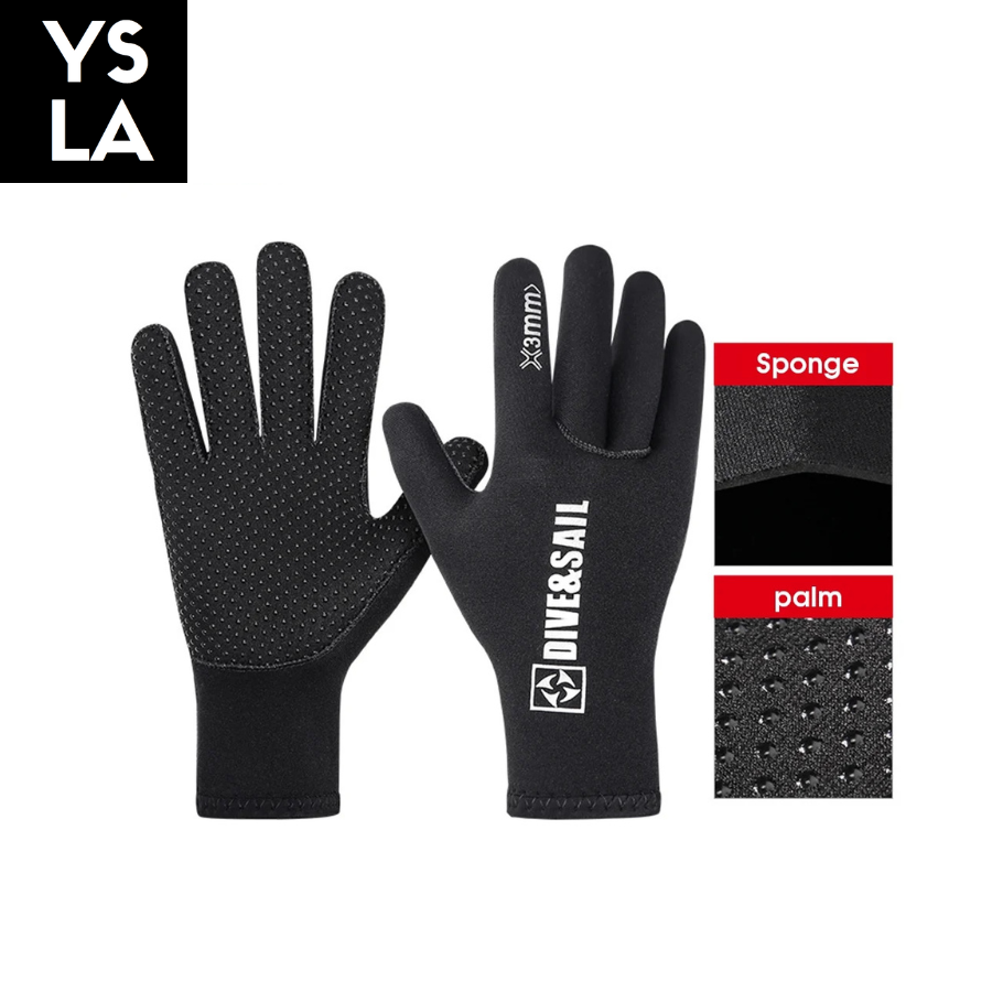 Dive & Sail 3mm Diving Gloves for Men Women Warm Scratch-proof Anti Slip Flexible Hand Protection