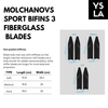Molchanovs Sports Bifins 3 Fiberglass long Fins with Foot Pocket