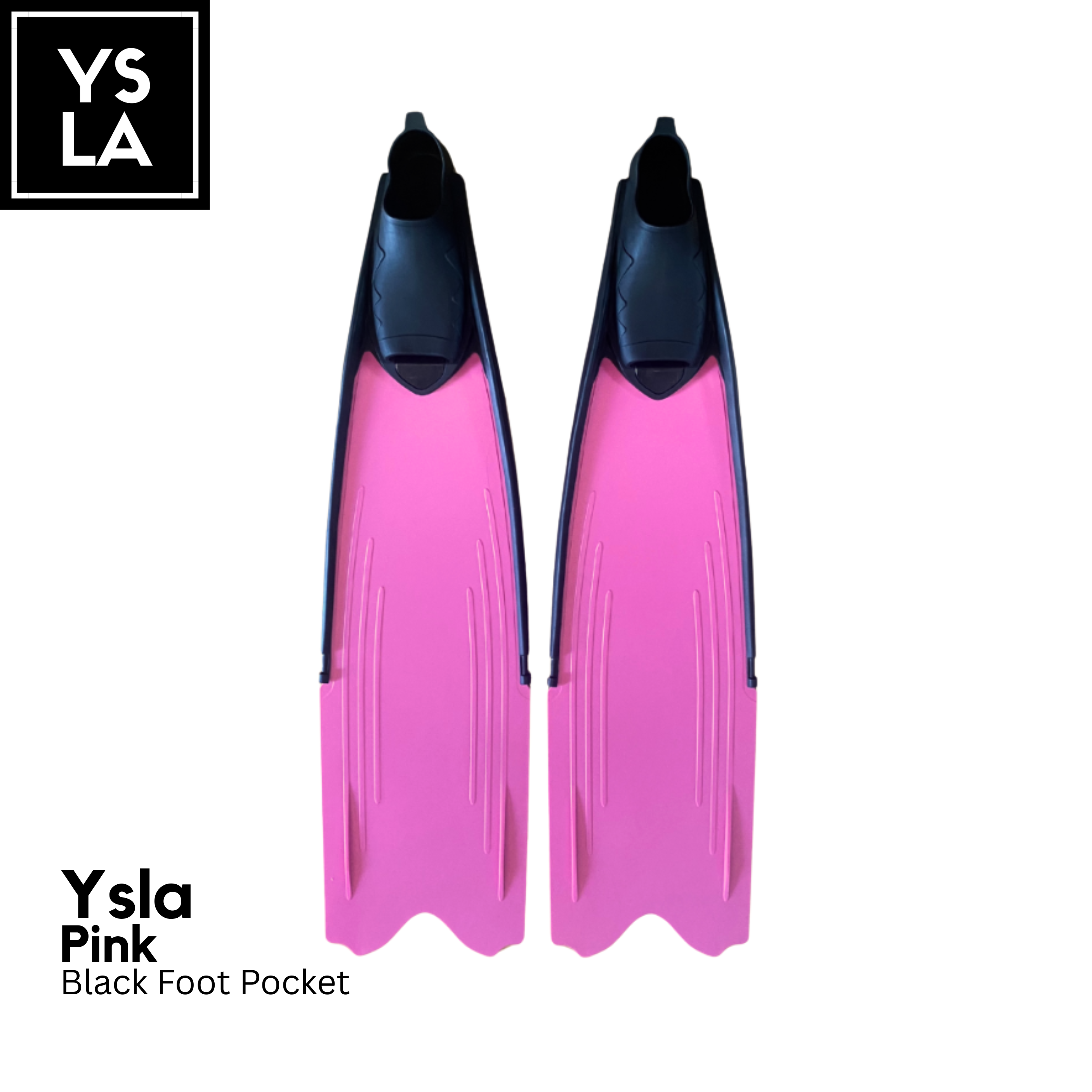 Ysla Wave Long Plastic Fins for Freediving with Foot Pocket