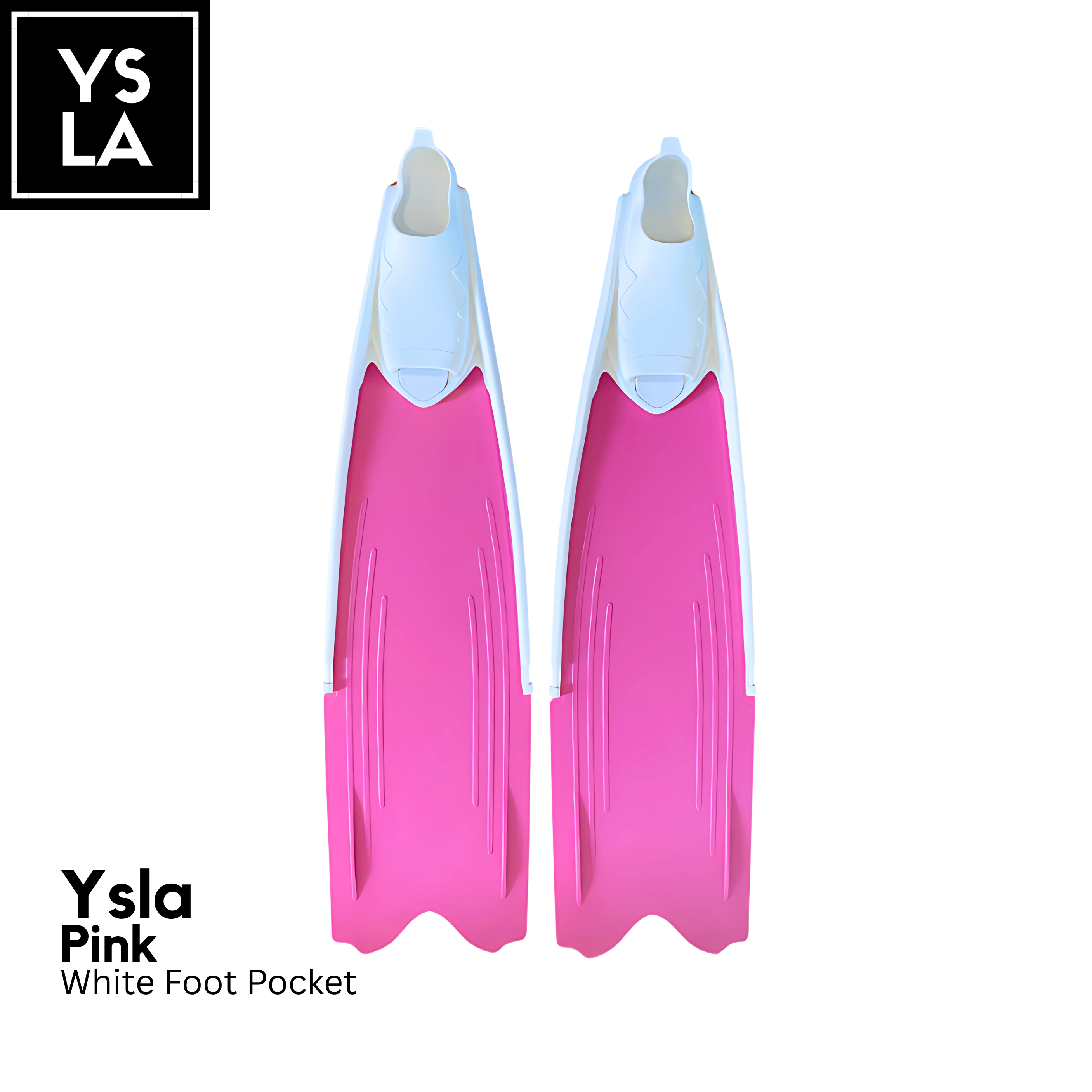 Ysla Wave Long Plastic Fins for Freediving with Foot Pocket