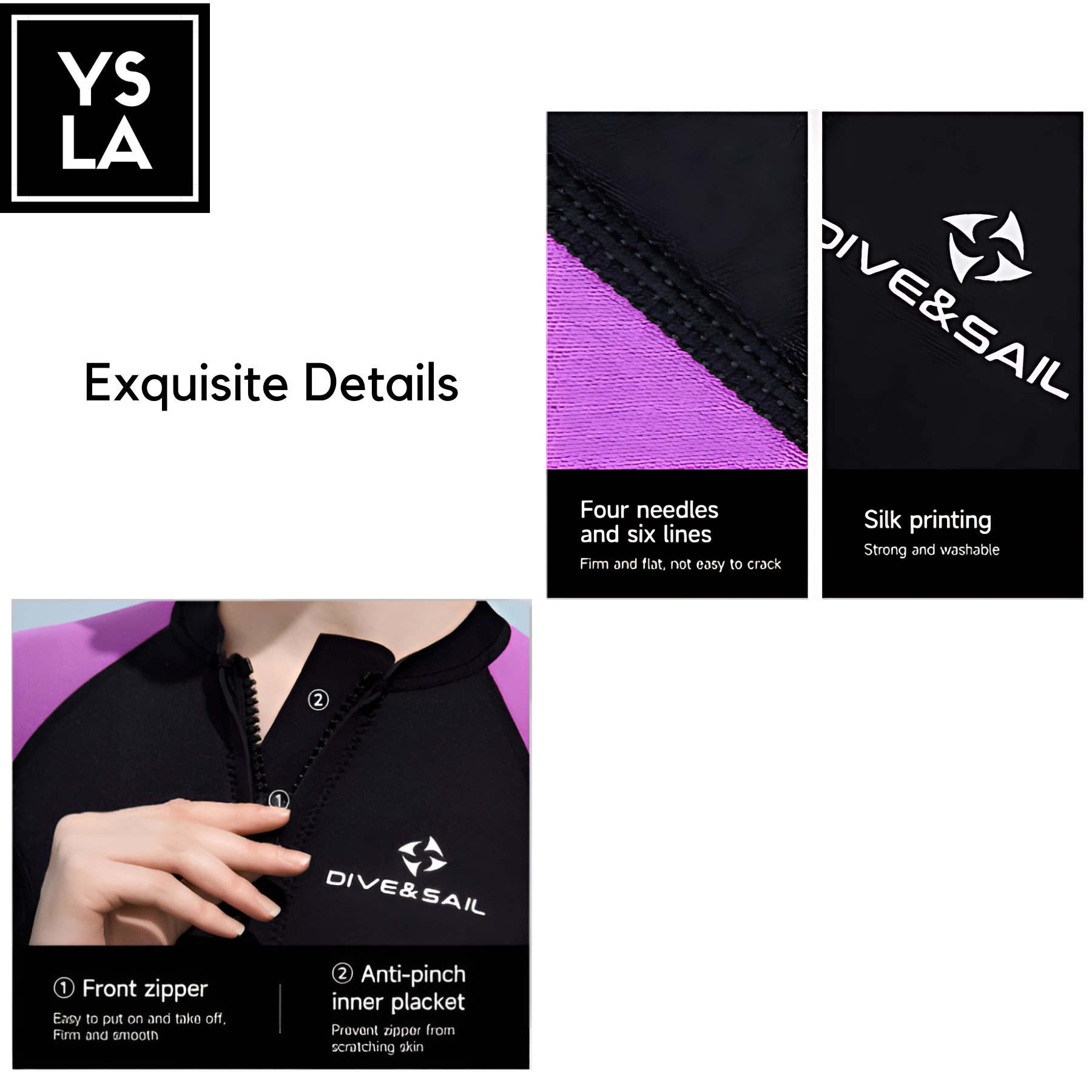 Kaila Dive and Sail 2mm One-piece Front Zipper Thermal Bikini Wetsuit