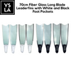 70cm Fiber Glass Long Blade Leaderfins with White and Black Foot Pockets
