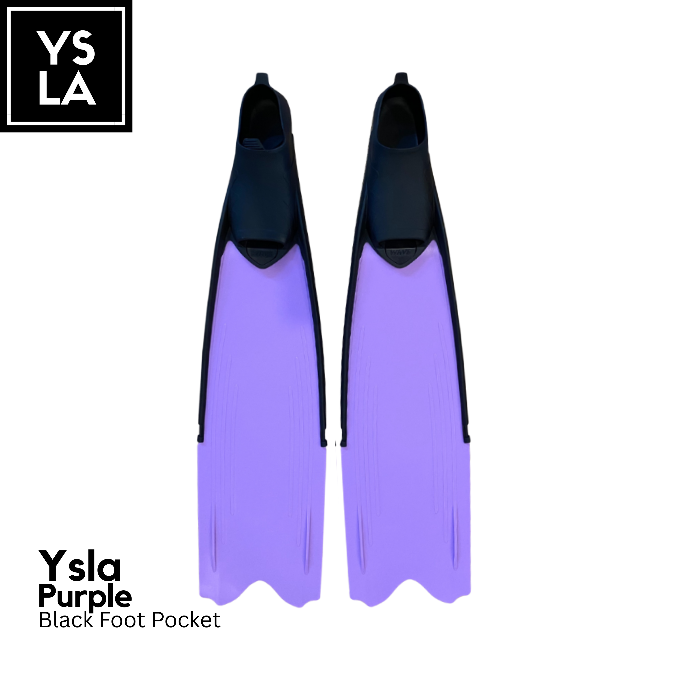 Ysla Wave Long Plastic Fins for Freediving with Foot Pocket