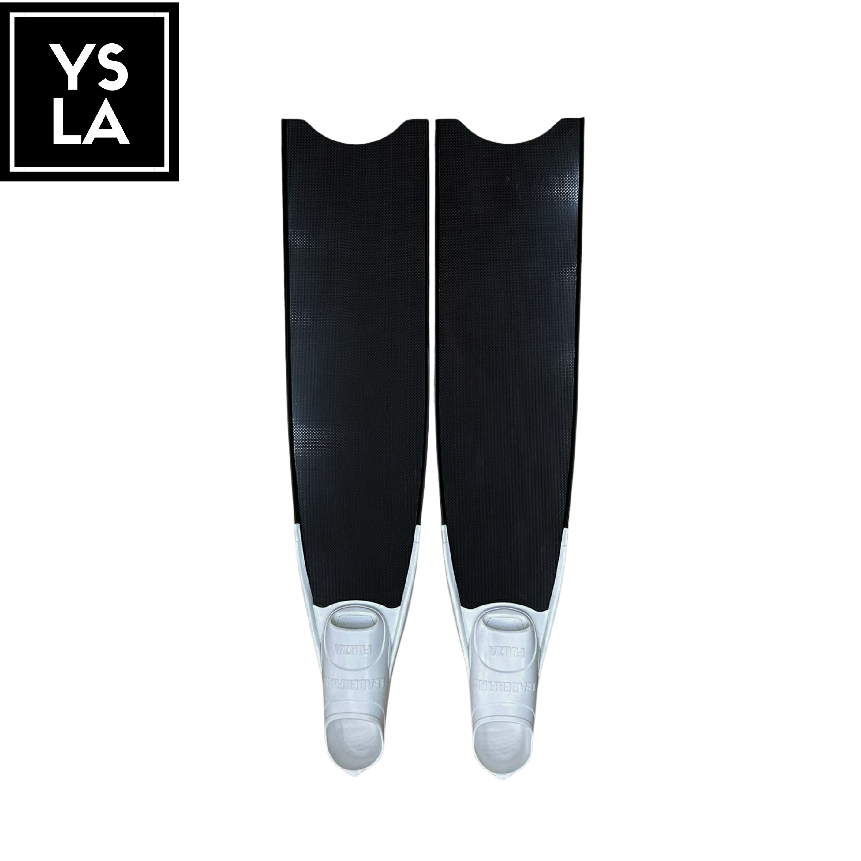 70cm Pure Carbon Long Blade Leaderfins with White and Black Foot Pocket