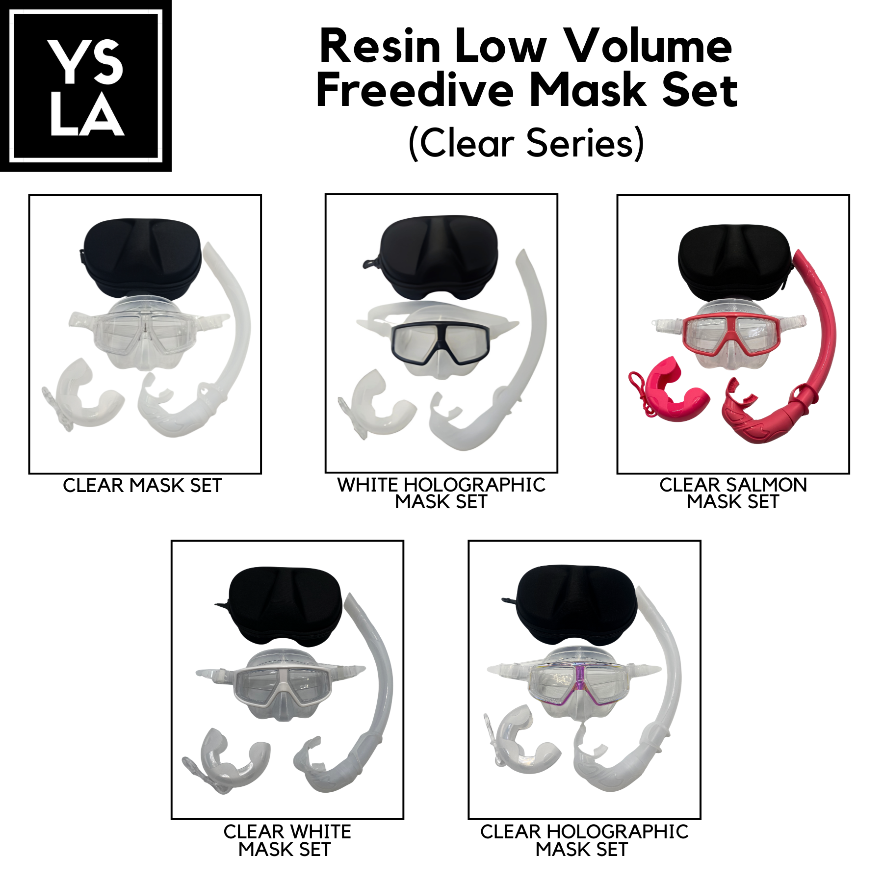 Resin Plastic Lens Low Volume Freedive Mask Set