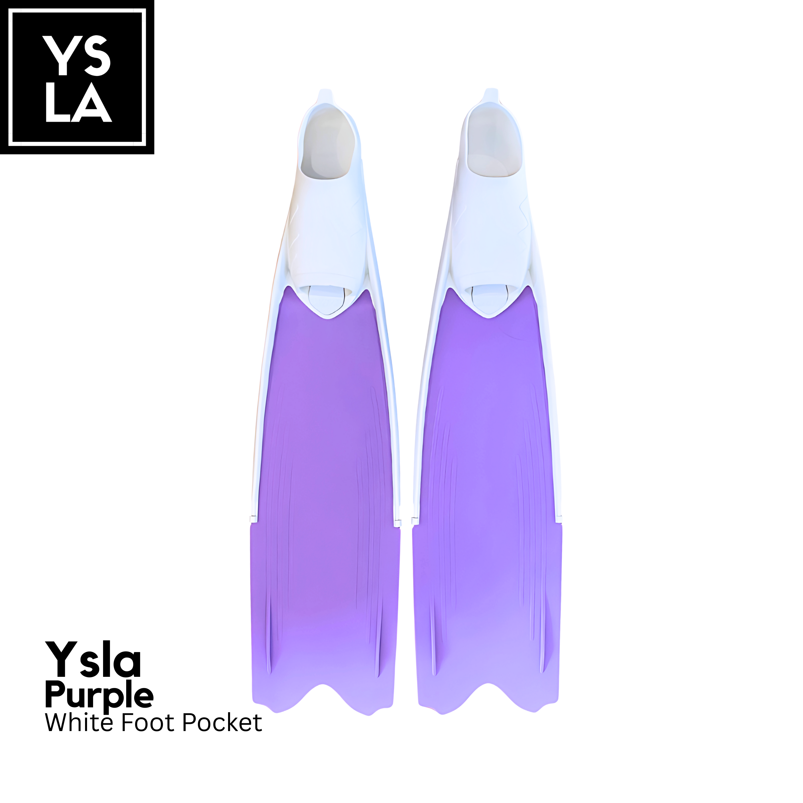 Ysla Wave Long Plastic Fins for Freediving with Foot Pocket