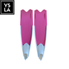 Wave Colored Long Freediving Fins White Foot Pocket