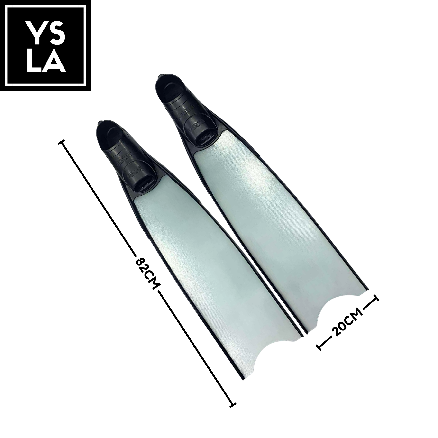 70cm Fiber Glass Long Blade Leaderfins with White and Black Foot Pockets