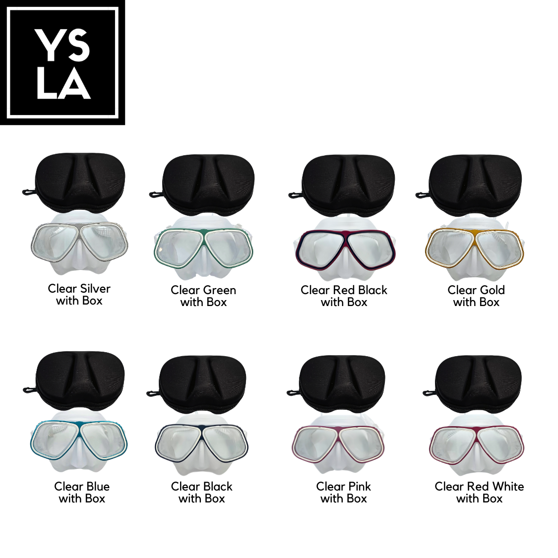 Translucent Aluminum Frame Tempered Glass Low Volume Freediving Mask with Eva Box