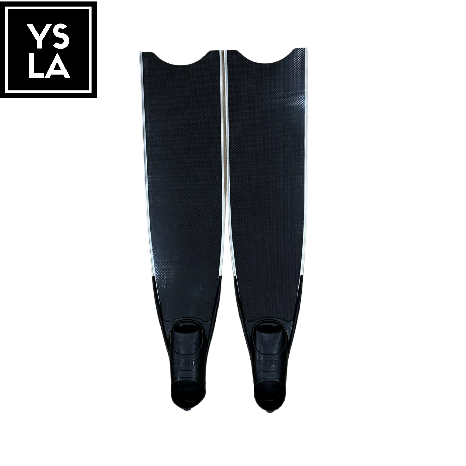 70cm Pure Carbon Long Blade Leaderfins with White and Black Foot Pocket