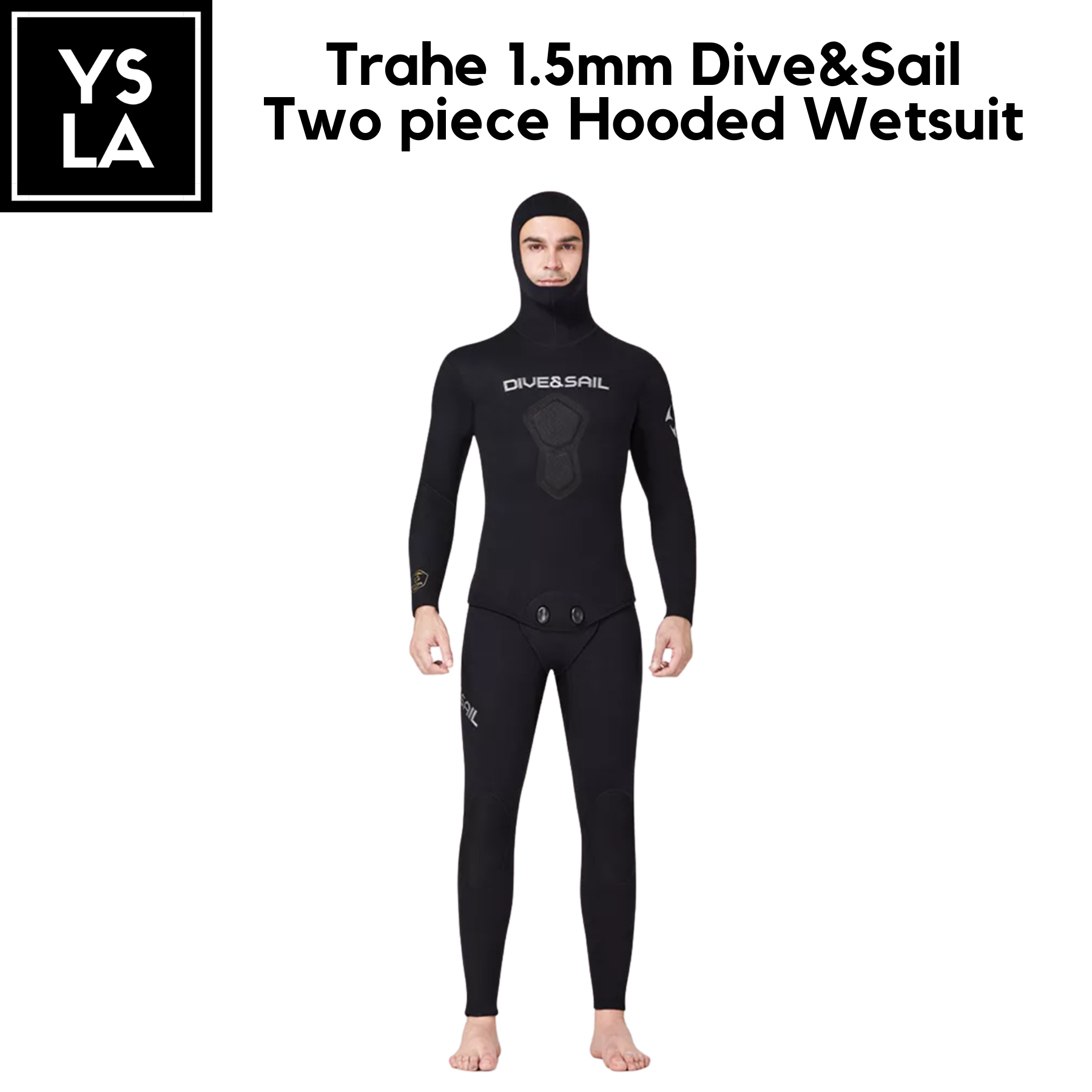 Trahe Dive and Sail 2piece Hooded Wetsuit 1.5mm Neoprene for Freedive Spearfishing Scuba Diving