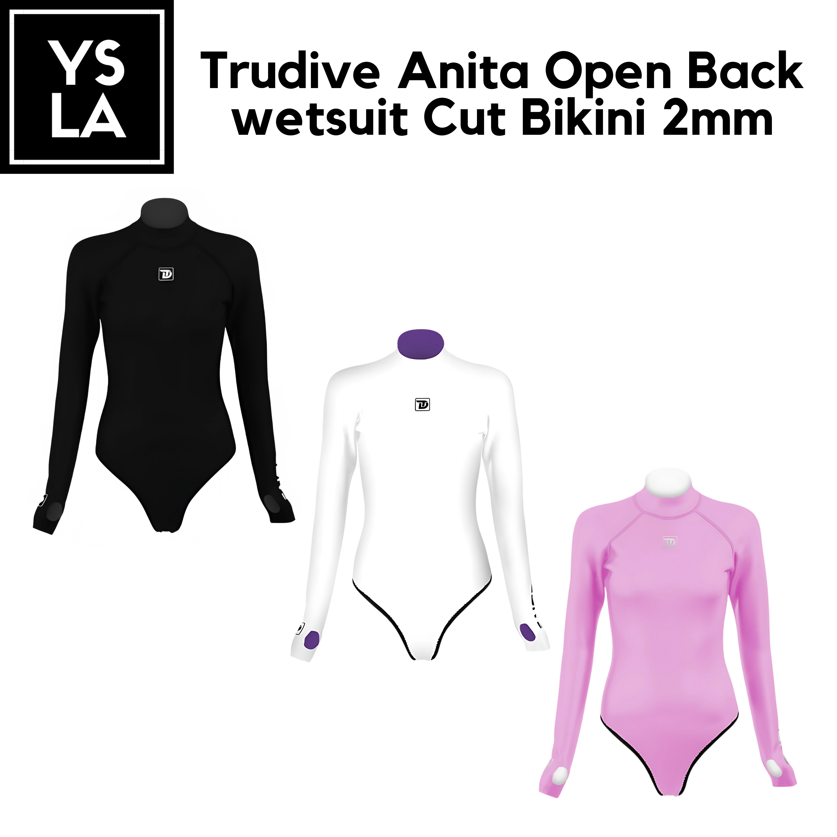 TRUDIVE Anita Open Back wetsuit Cut Bikini 2mm