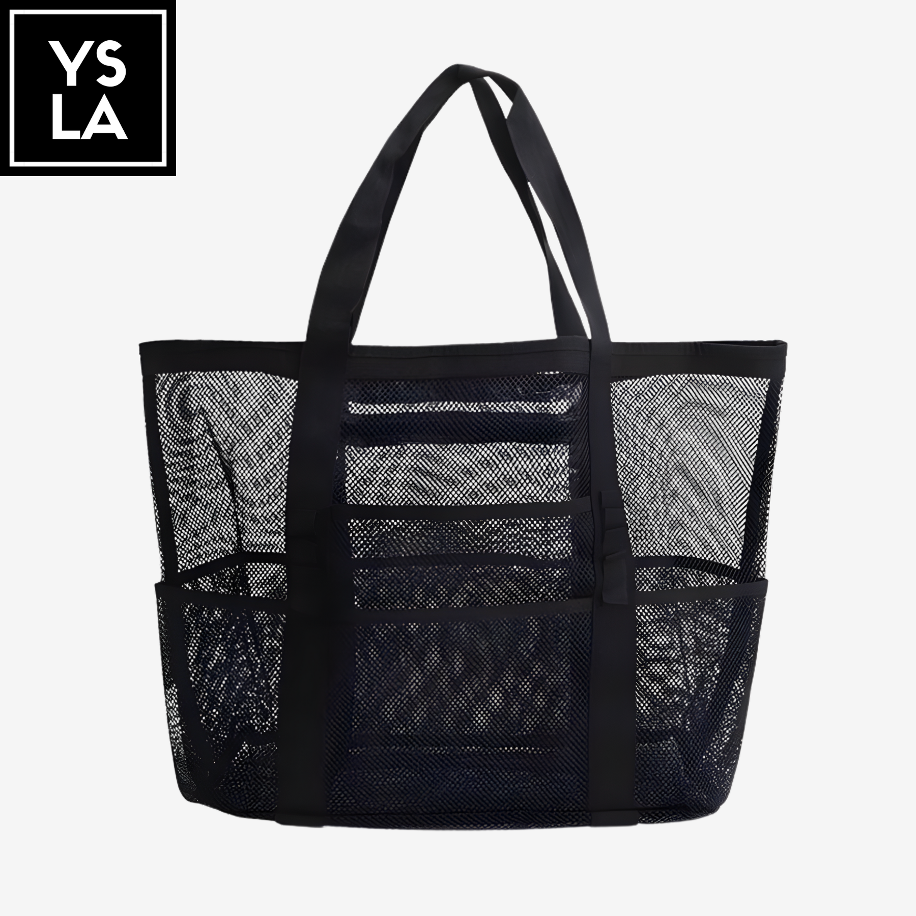 Satchel Foldable Waterproof Polyester Mesh Beach Bag with Mini Pockets