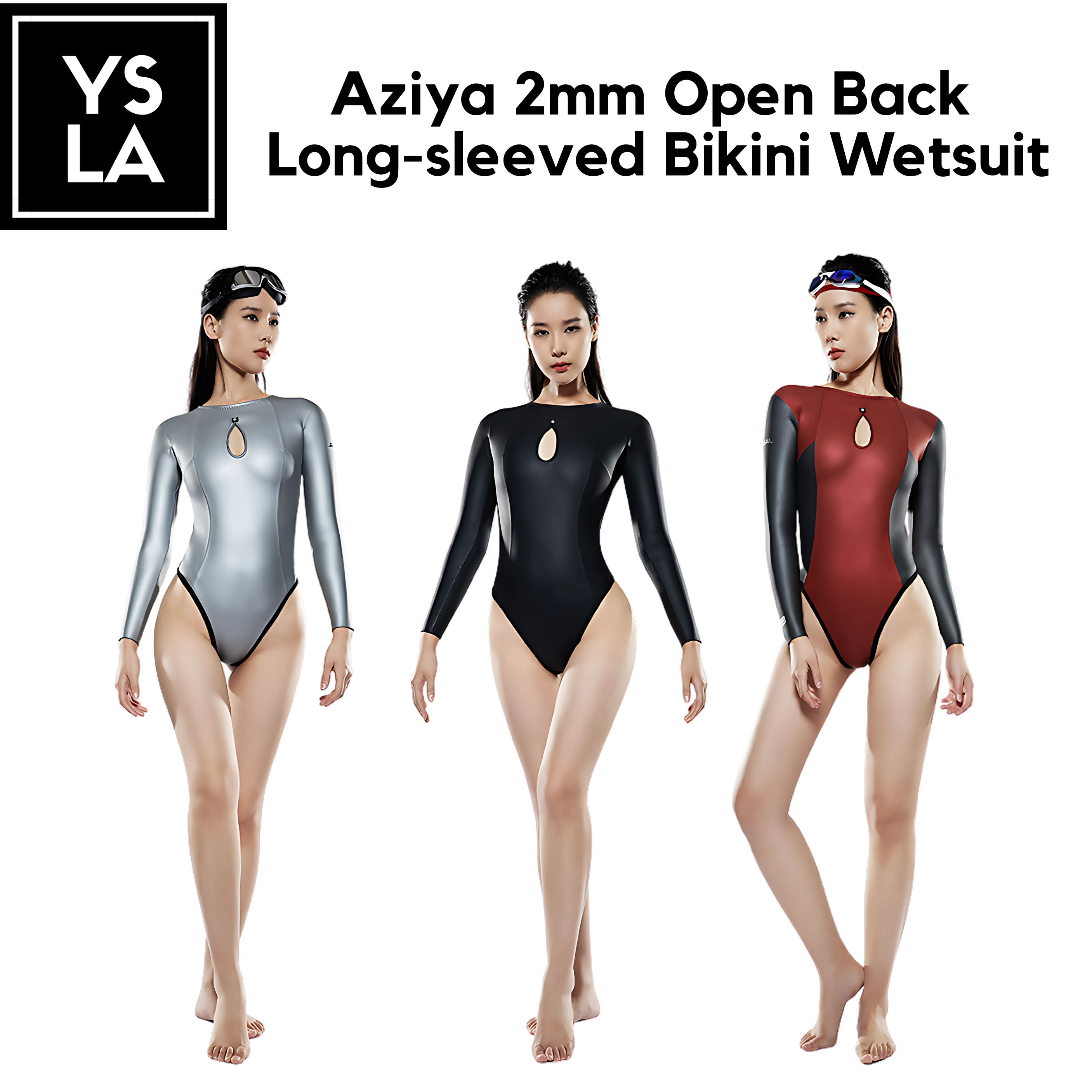 Dive & Sail Aziya 2mm Open Back Long-sleeved Bikini Wetsuit