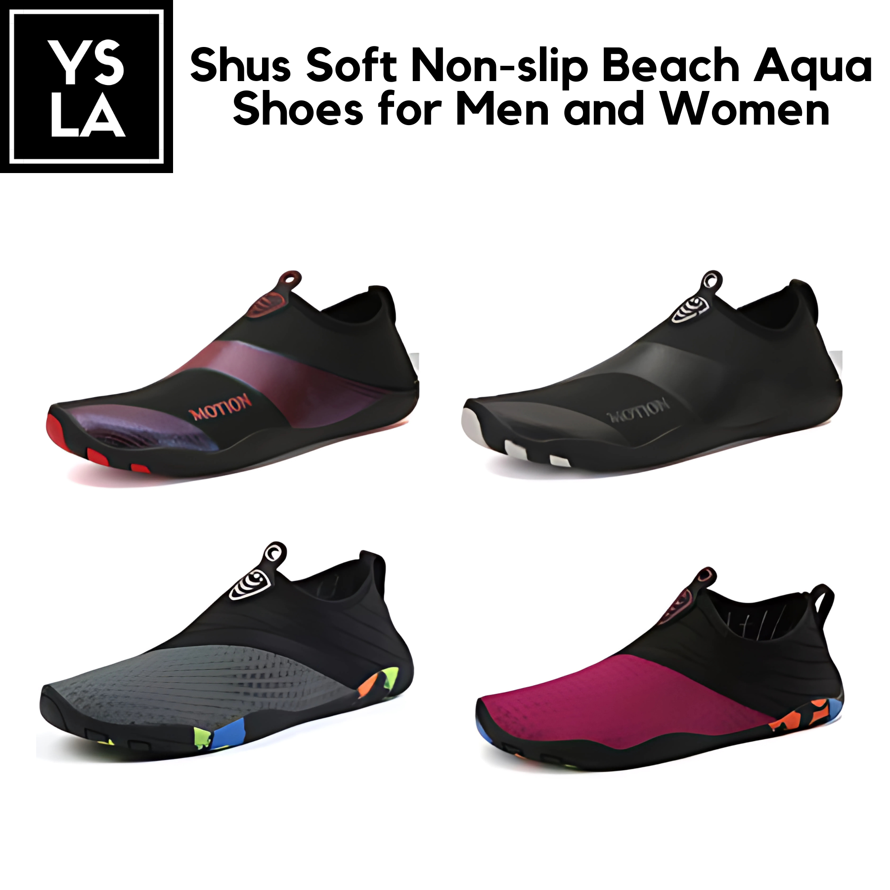 Shus Soft Non-slip Beach Aqua Shoes for Men and Women - Wide Range of Sizes Available