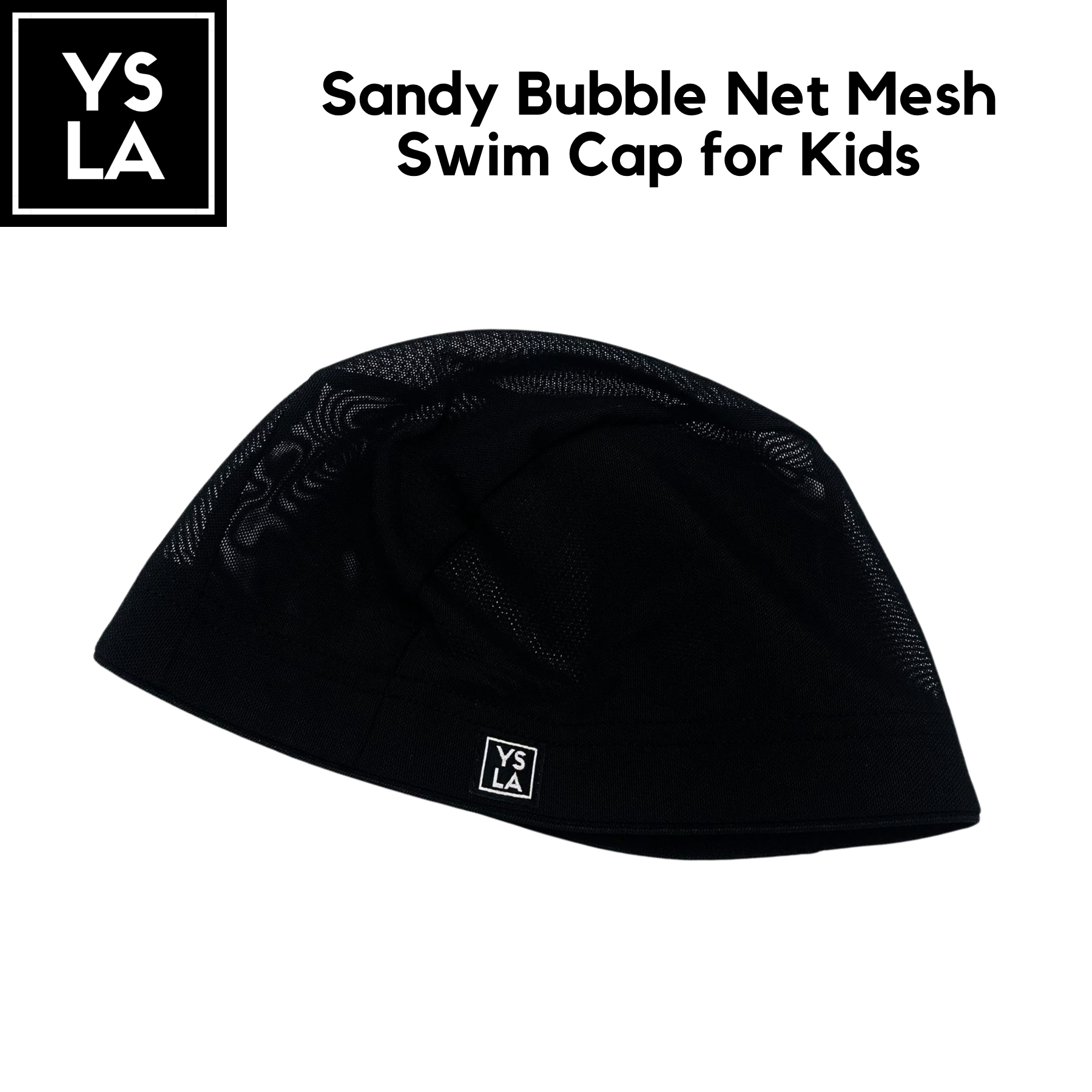 Sandy Bubble Net Mesh Swim Cap for Kids