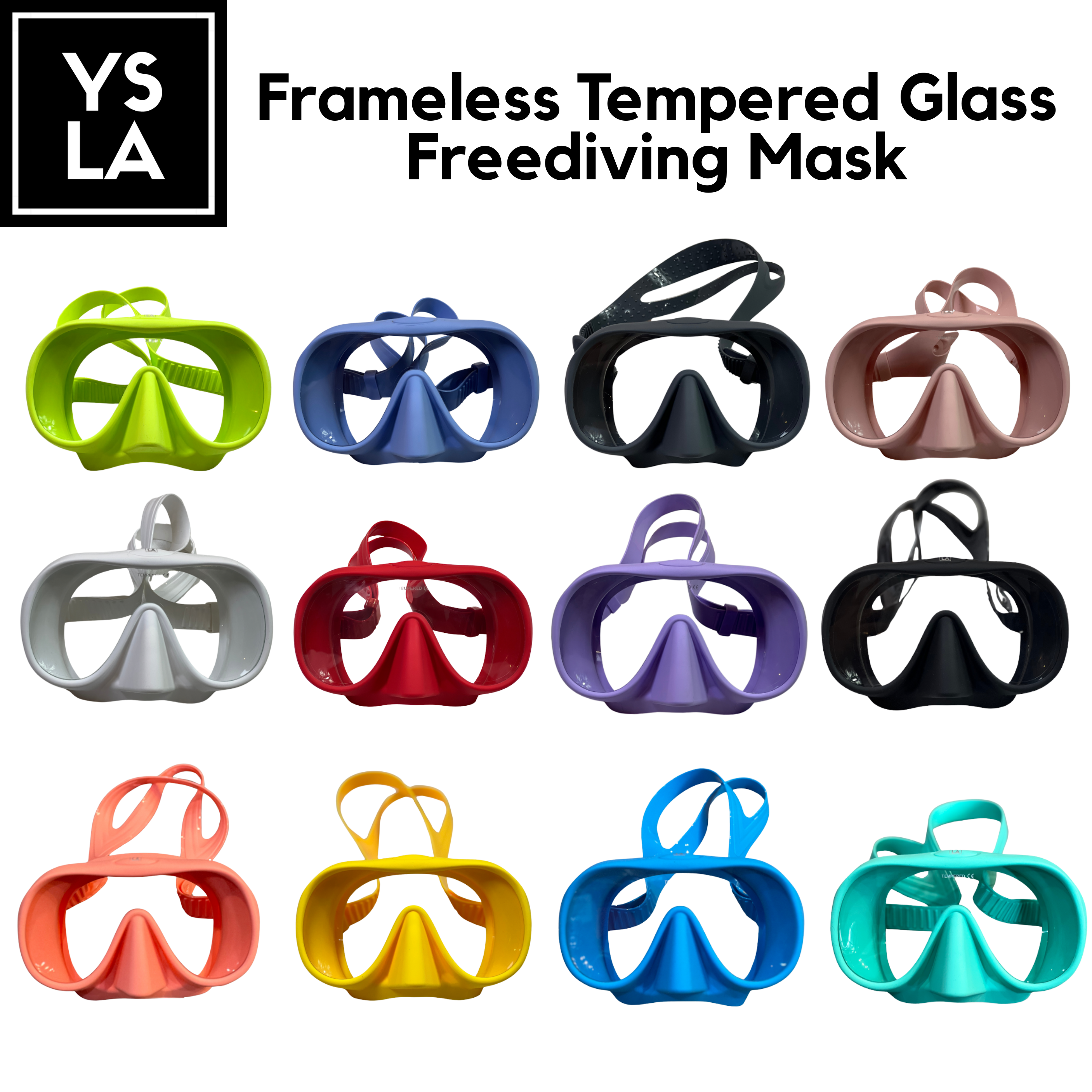 Frameless Tempered Glass Freediving Mask for Inventory Purposes