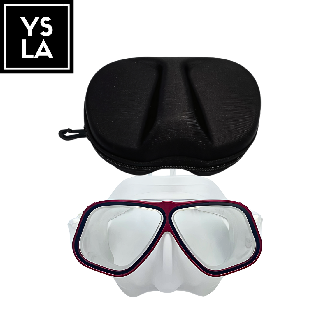 Translucent Aluminum Frame Tempered Glass Low Volume Freediving Mask with Eva Box