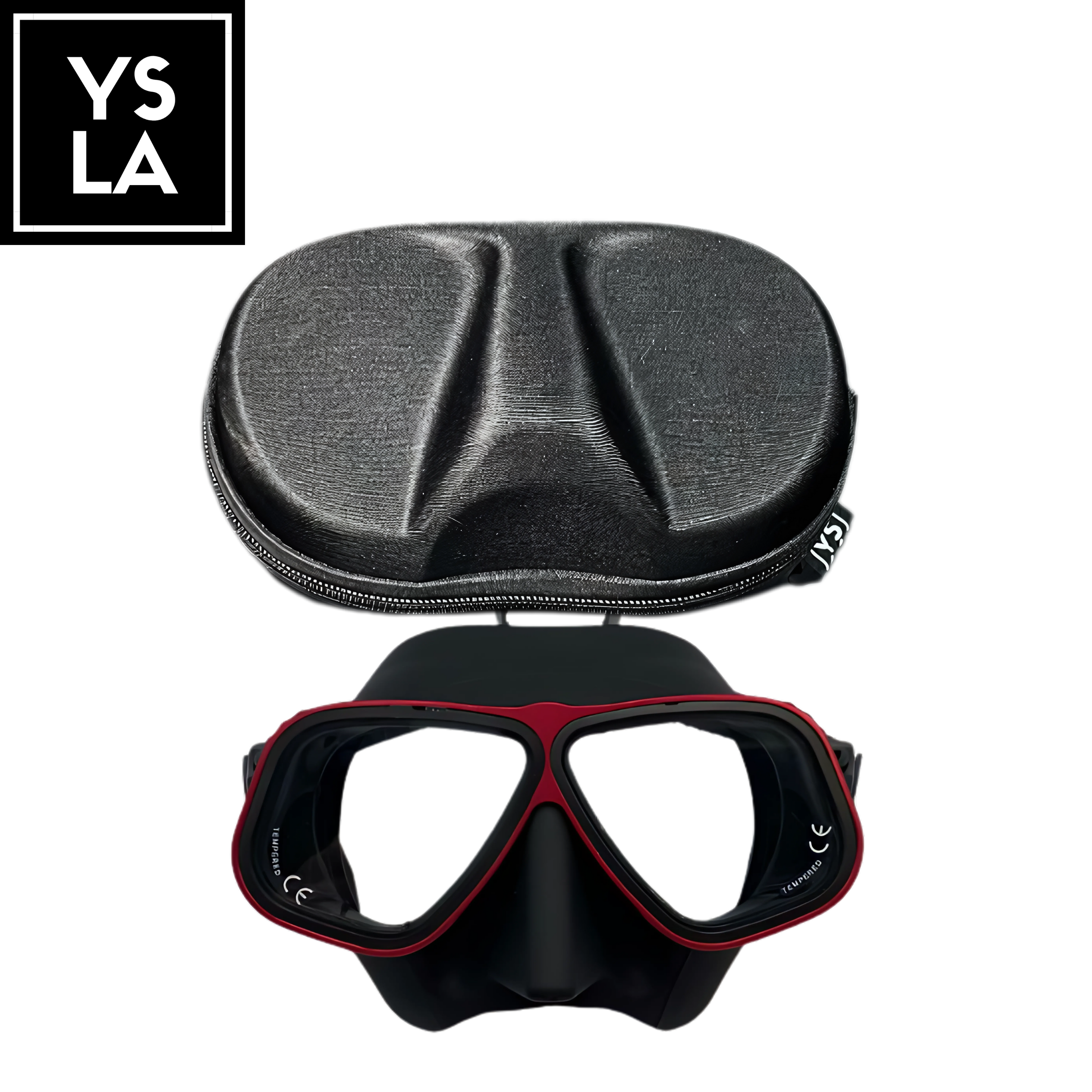 Solid Color Aluminum Frame Tempered Glass Freedive Mask only with Eva Box