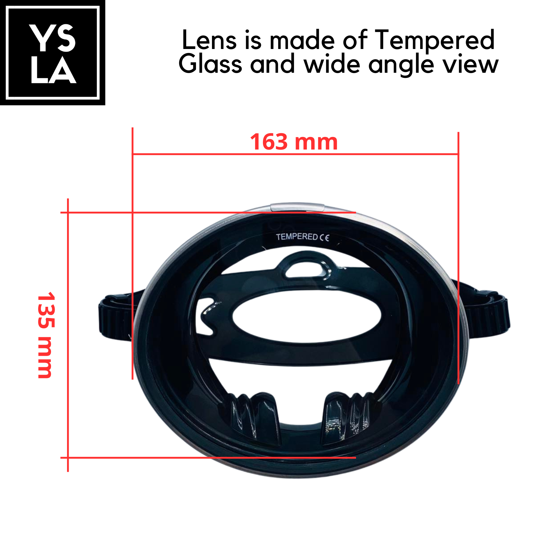 Glowval Diving Oval Mask for Freediving Medium Volume Mask only