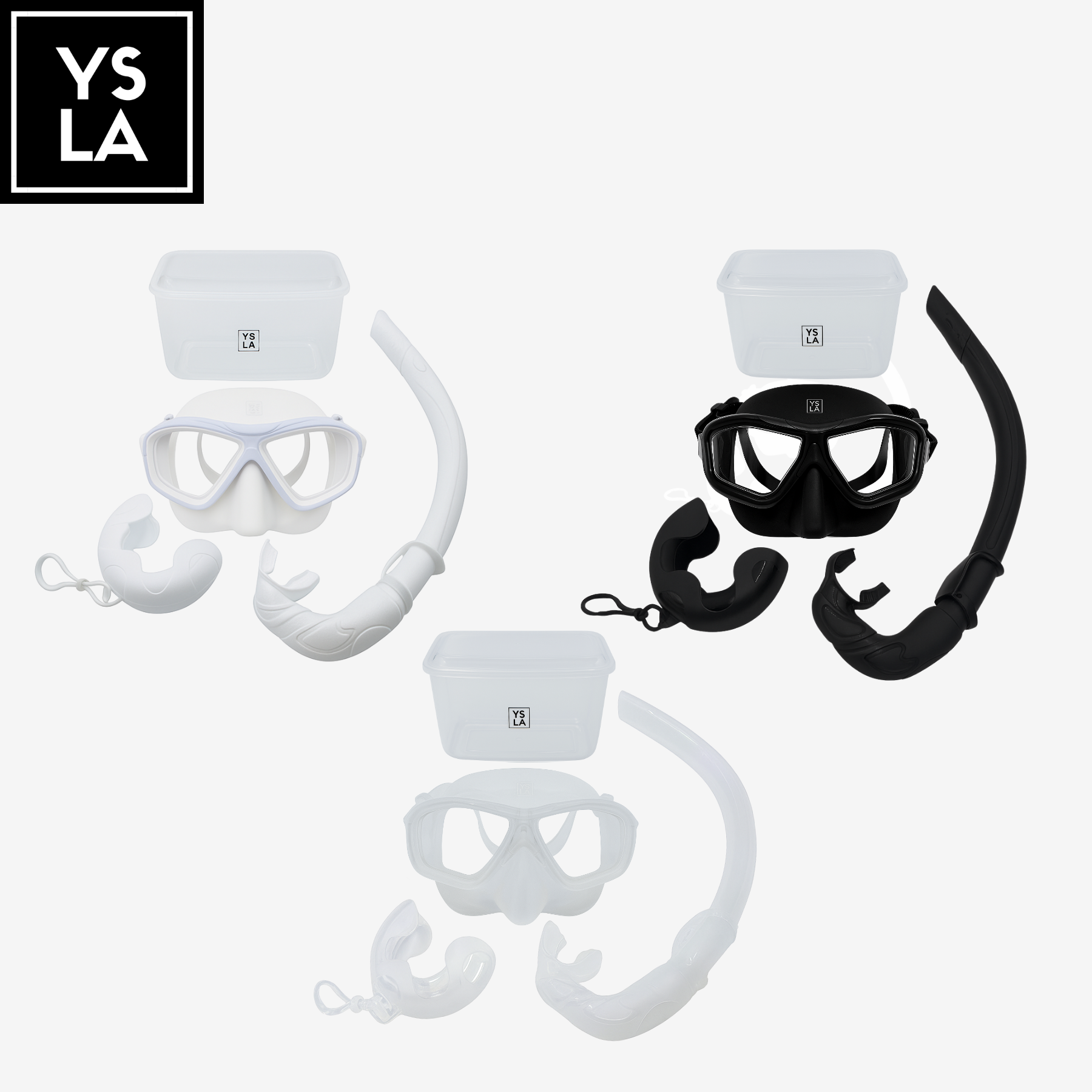Wave Polycarbonate Lens Anti-Fog Low Volume Silicone Diving Mask Set