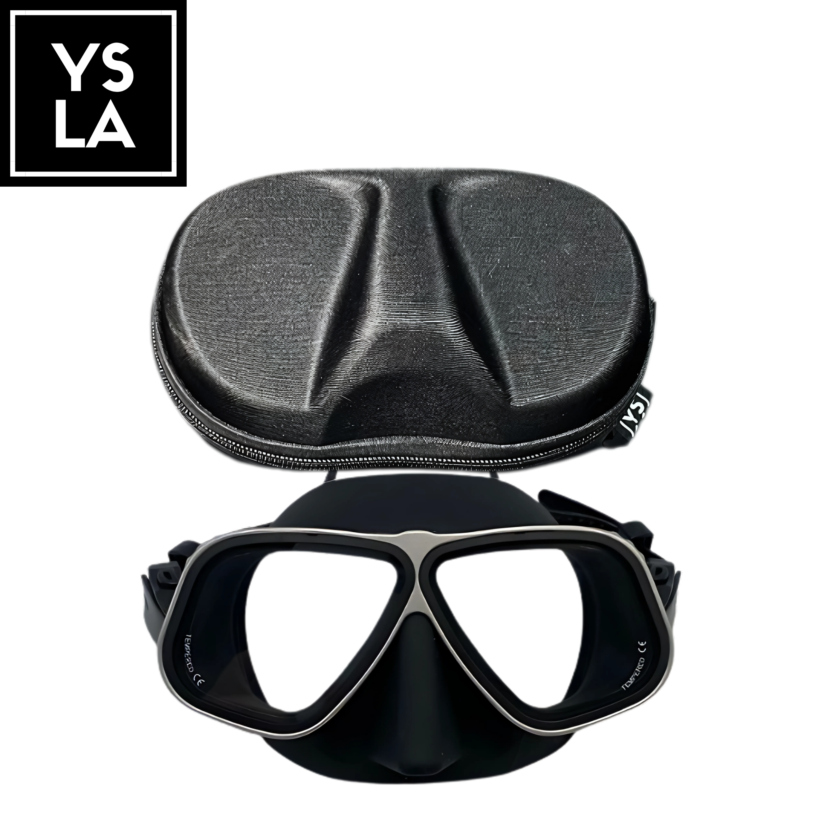Solid Color Aluminum Frame Tempered Glass Freedive Mask only with Eva Box