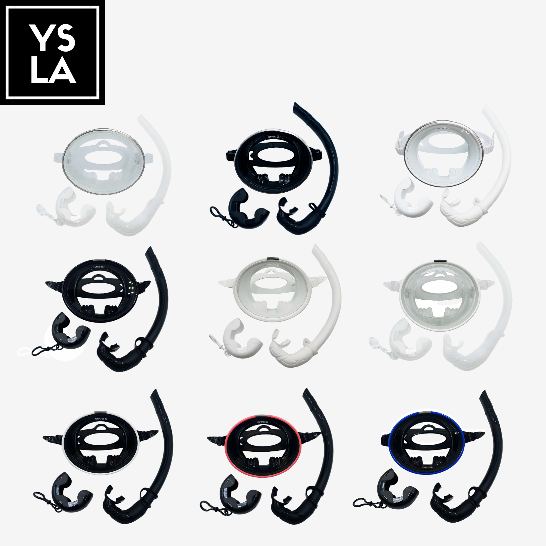 Glowval Diving Oval Mask for Freediving Medium Volume Mask Set with Snorkel