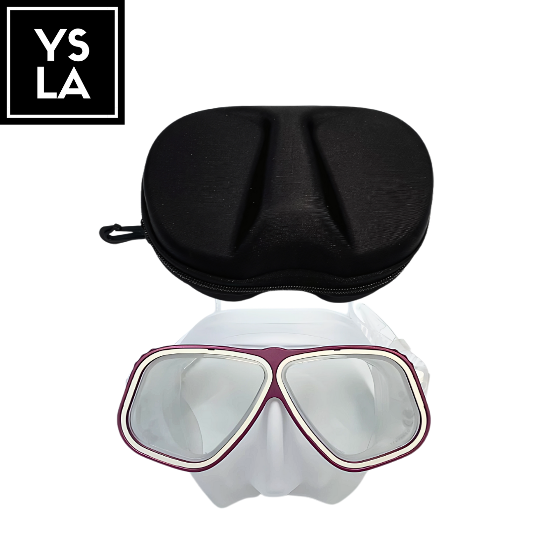 Translucent Aluminum Frame Tempered Glass Low Volume Freediving Mask with Eva Box