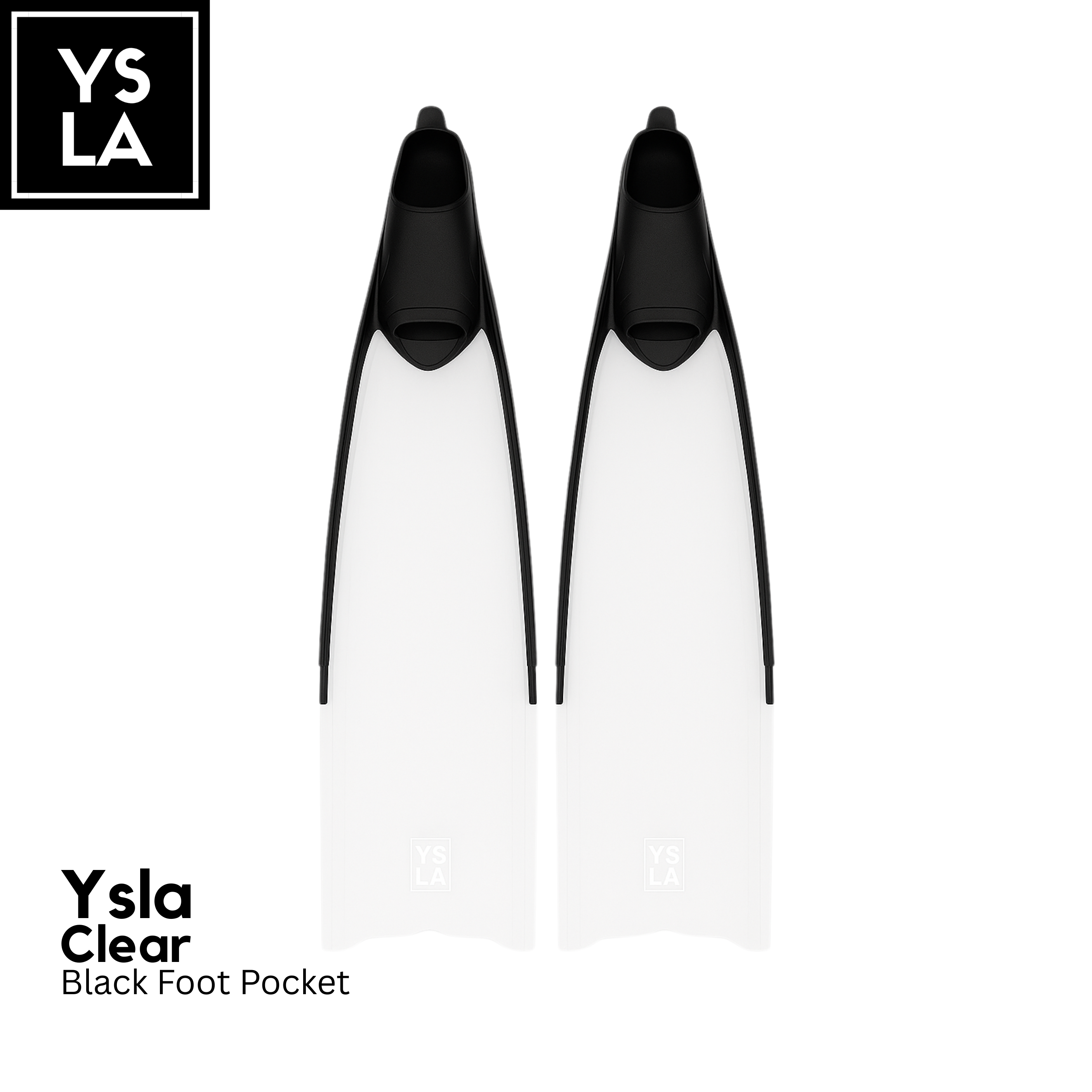 Ysla Wave Long Plastic Fins for Freediving with Foot Pocket