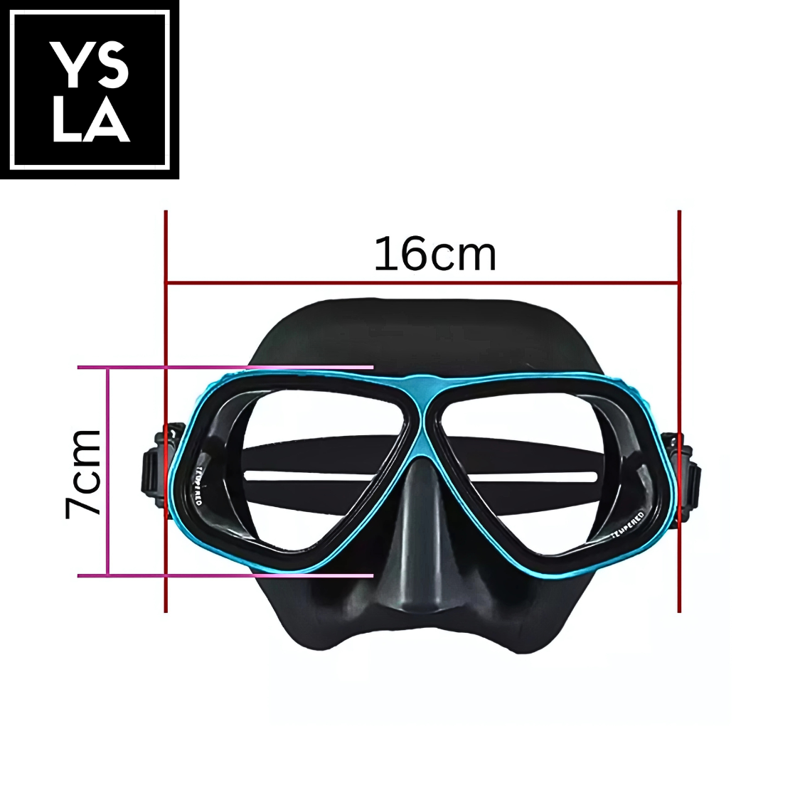 Translucent Aluminum Frame Tempered Glass Low Volume Freediving Mask with Eva Box