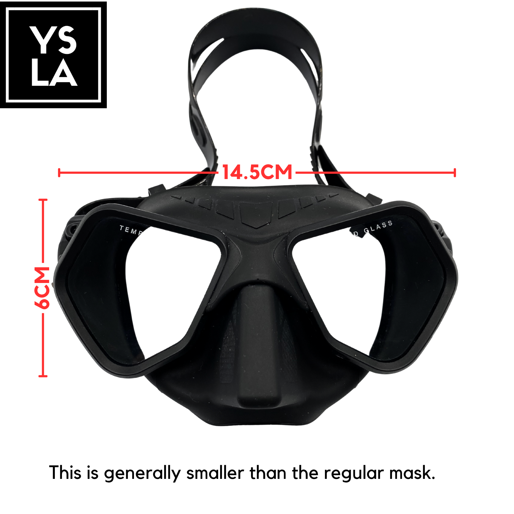 Wolf 65cc Ultra Low Volume Mask Tempered Glass Freedive Mask with Eva Box