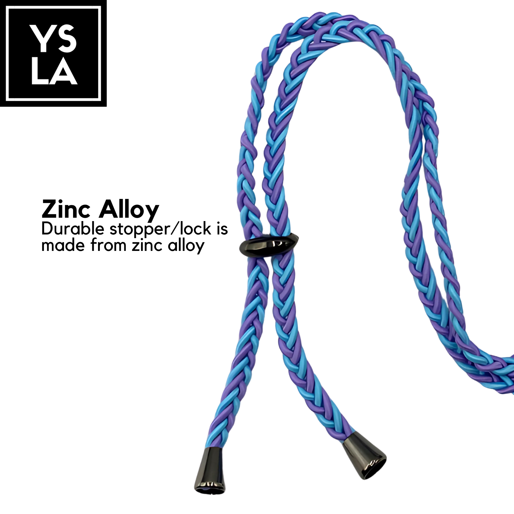 Braided Dual-Color Custom Diving Mask Strap with Basic Metallic Stopper
