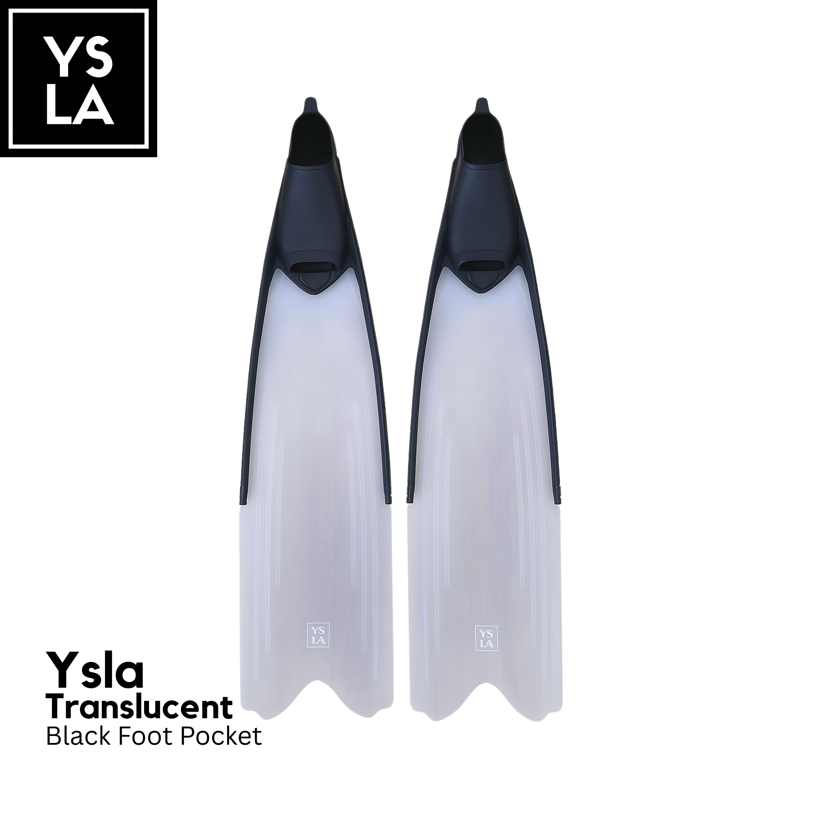 Ysla Wave Long Plastic Fins for Freediving with Foot Pocket
