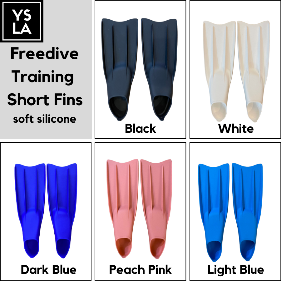 Malik Silicone Short Fins for Freedive Scuba Swimming Training Full Foot Pocket