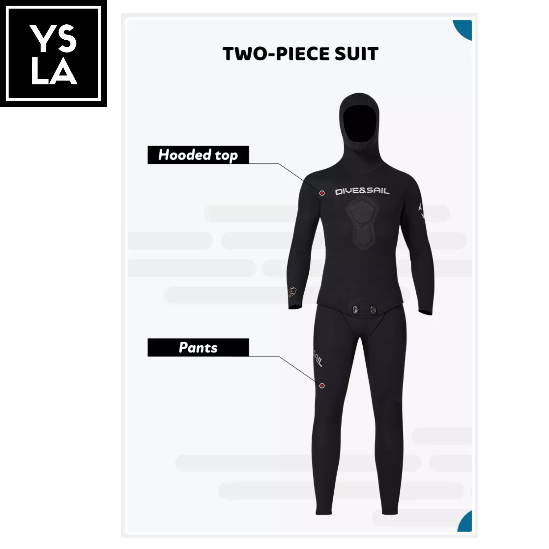 Trahe Dive and Sail 2piece Hooded Wetsuit 1.5mm Neoprene for Freedive Spearfishing Scuba Diving