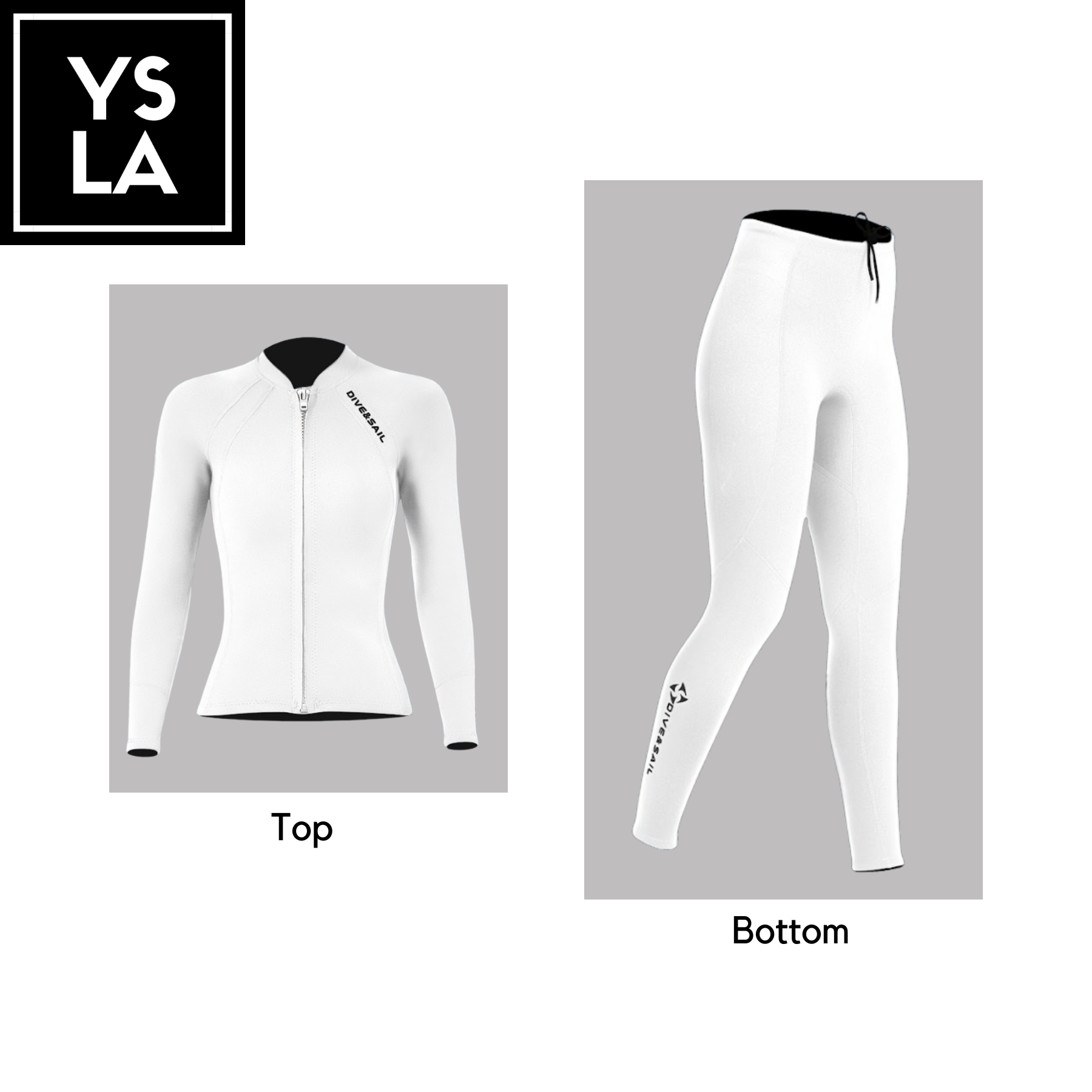 Sky White 2mm Neoprene Wetsuit Top and Bottom
