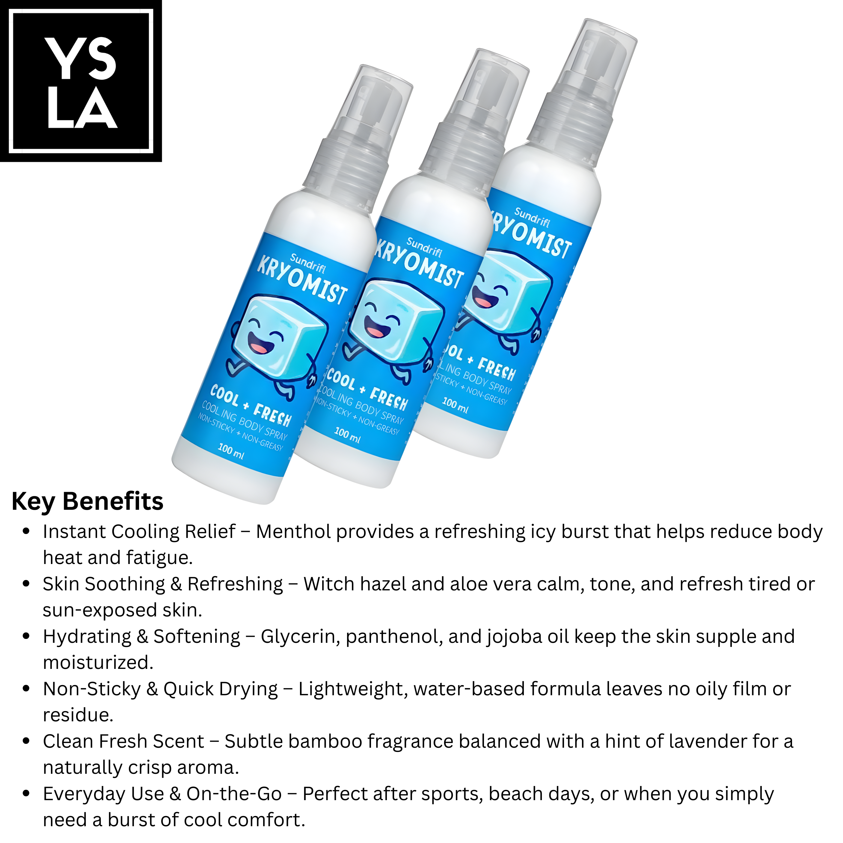 Kryomist – Cool + Fresh Cooling Body Spray (100 ml)