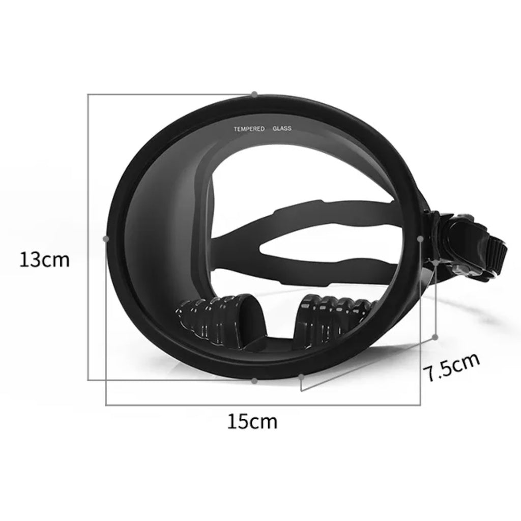 Cove Oval Tempered Glass Mask Spearfishing Freediving Mask Medium Volume Mask only with Evabox