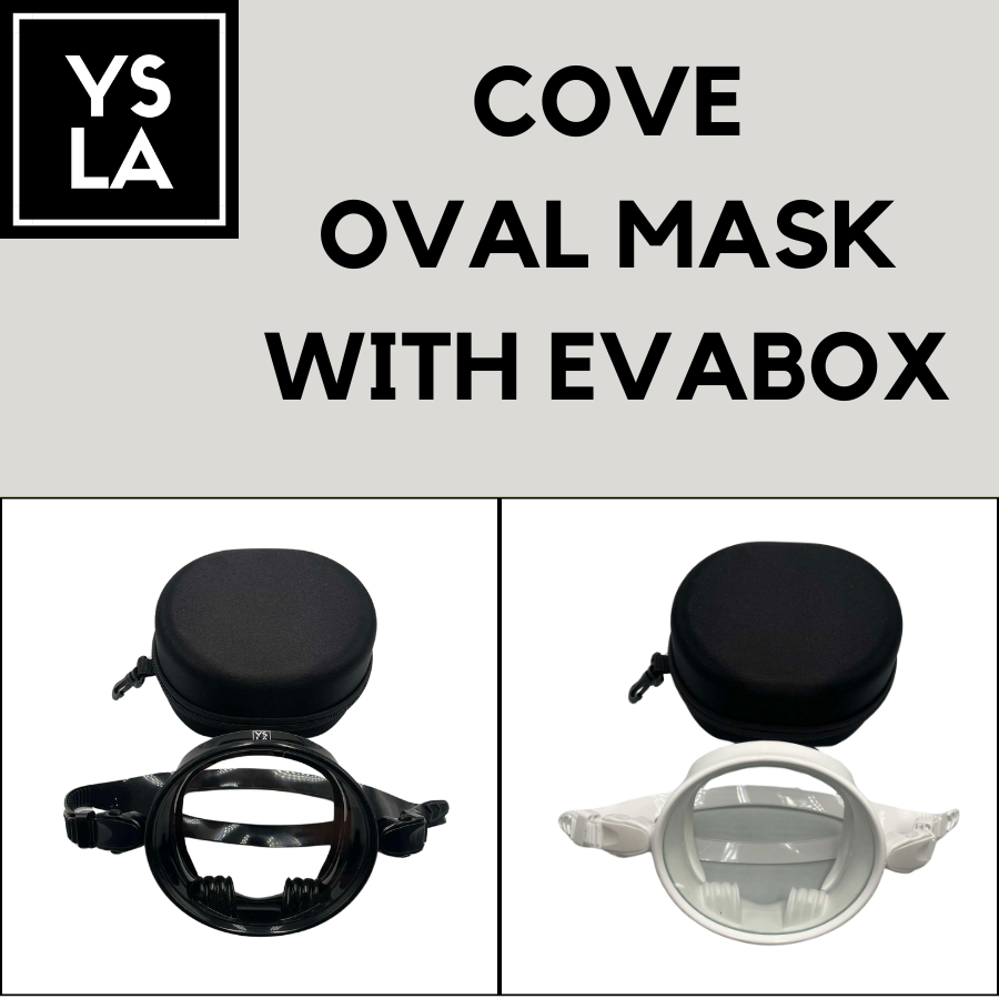 Cove Oval Tempered Glass Mask Spearfishing Freediving Mask Medium Volume Mask only with Evabox