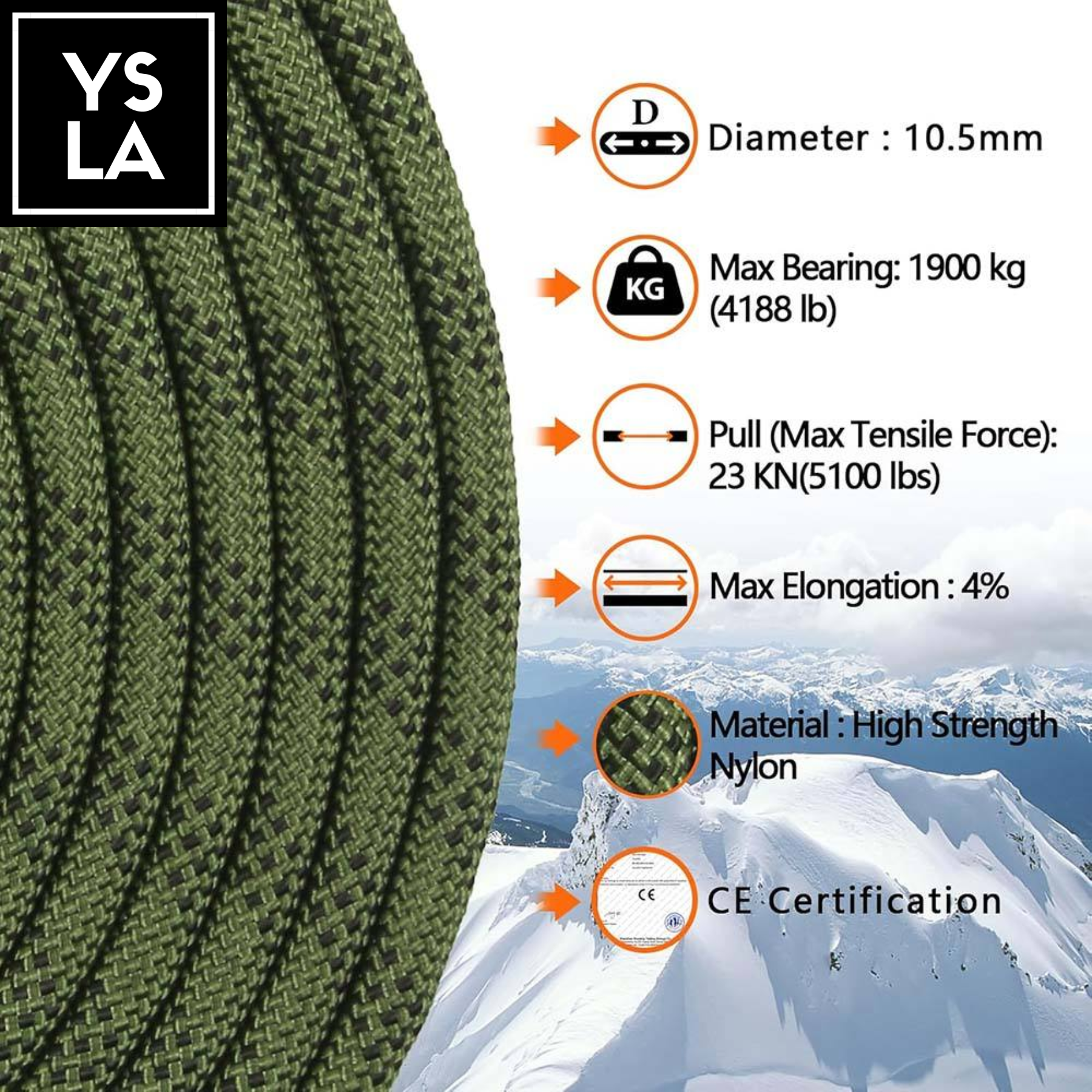 Harbor 13mm and 14mm High-strength Static Mooring Rope per meter