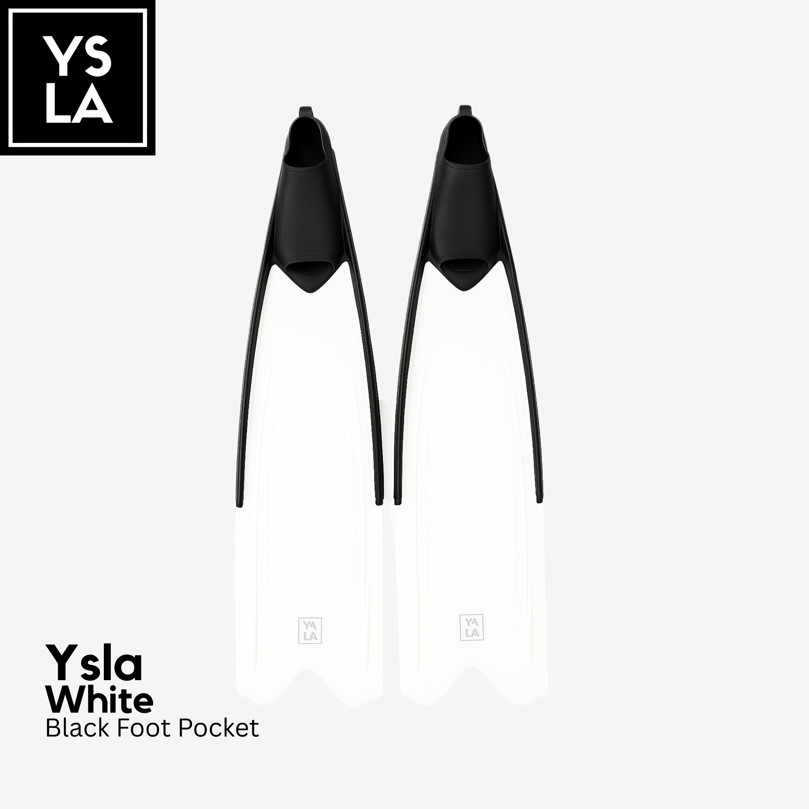 Ysla Wave Long Plastic Fins for Freediving with Foot Pocket