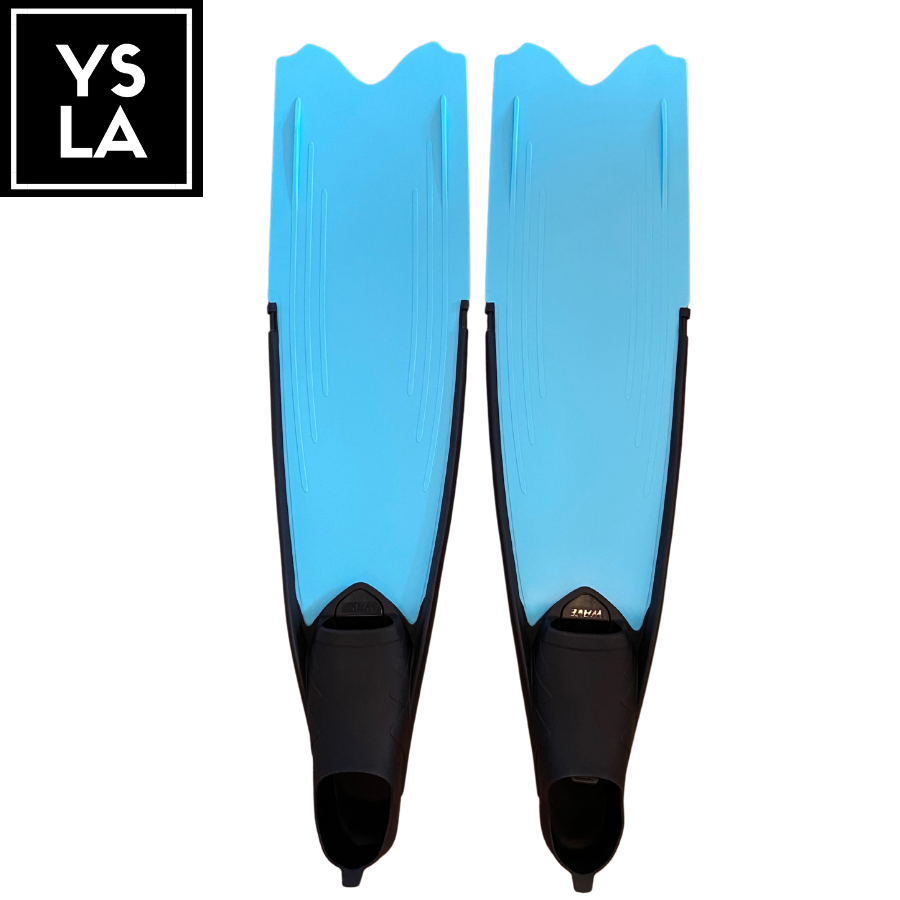 Wave Colored Long Freediving Fins Black Foot Pocket
