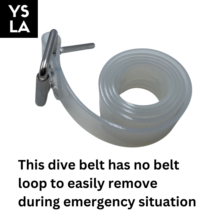 Limpid Translucent Belt for Freediving Weight Belt Soft Silicone with buckle Spearfishing Scuba