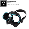 Solid Color Aluminum Frame Tempered Glass Freedive Mask only with Eva Box