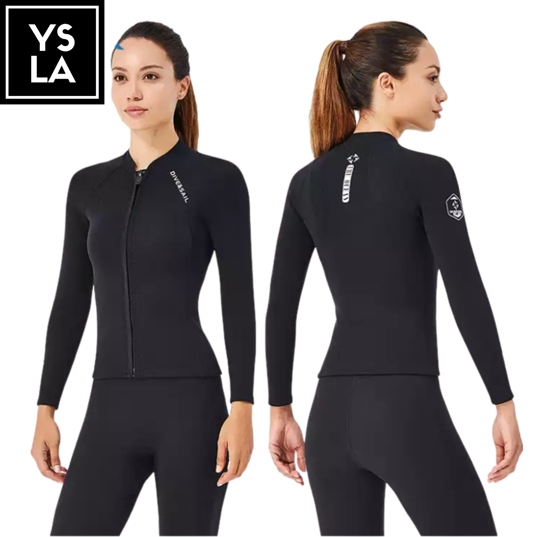 Lark Neoprene Wetsuit Top Front Zipper 2mm Long Sleeve Freedive
