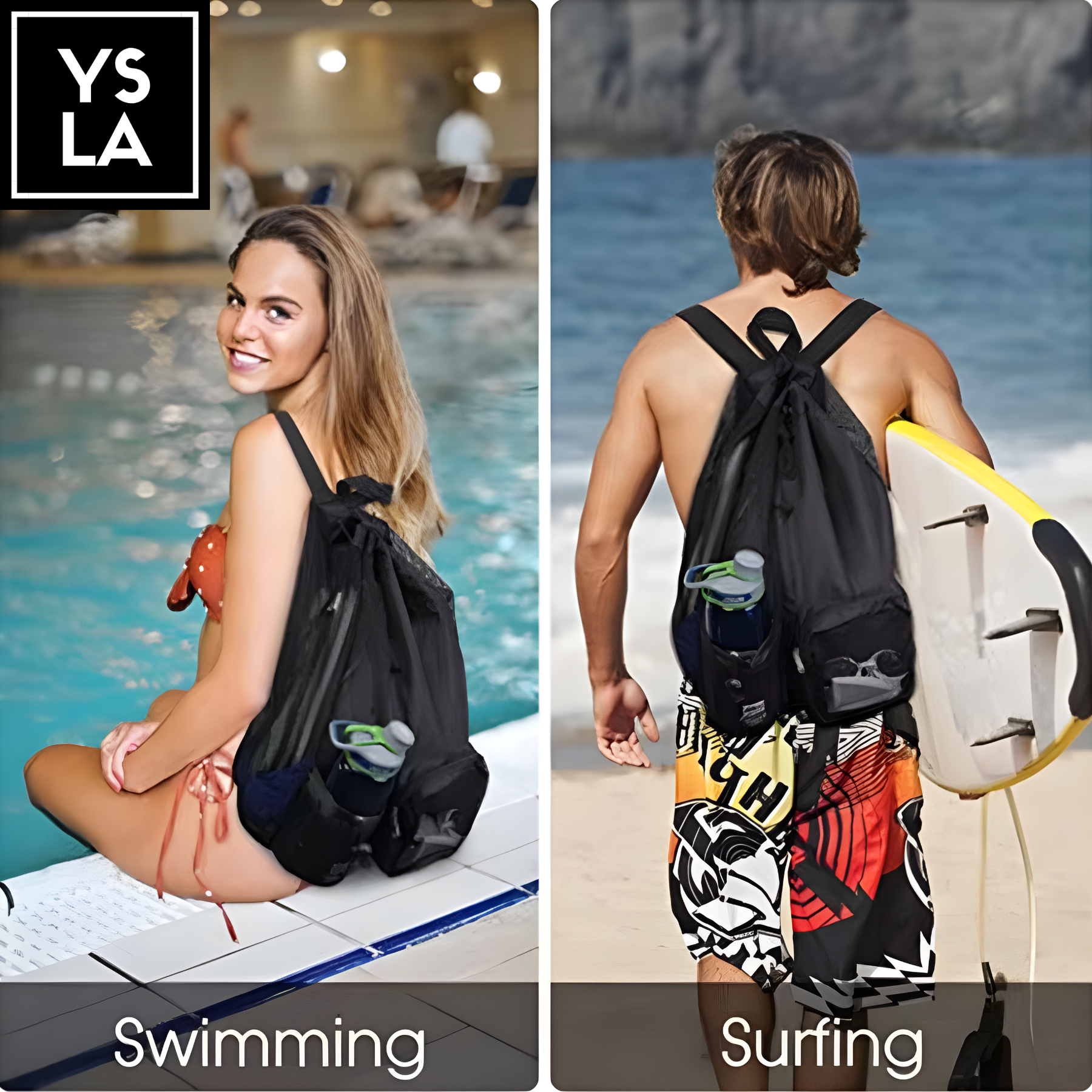 Timothy Drawstring Waterproof Mesh Backpack Bag